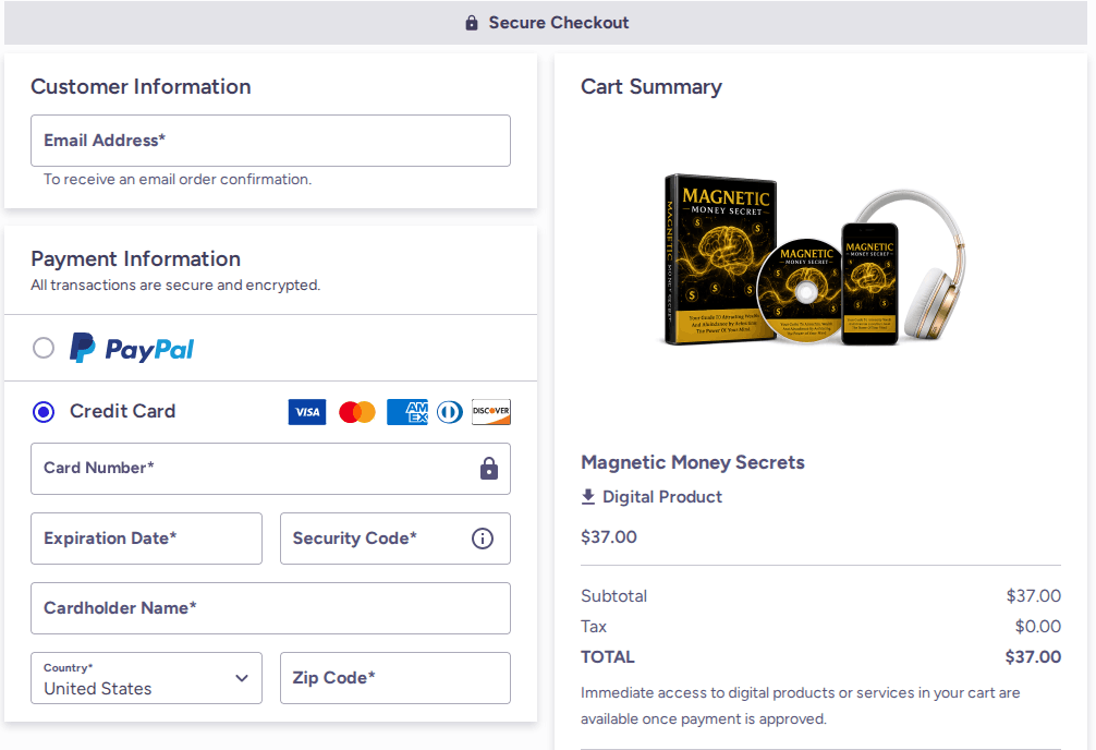 Miracle Prayer Code Checkout